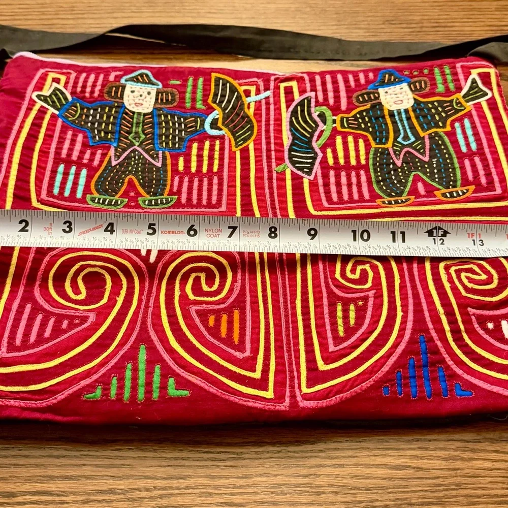 Mola Scarecrow Shoulder Purse Bag Kuna Guna Vintage Panama Retro Travel Souvenir